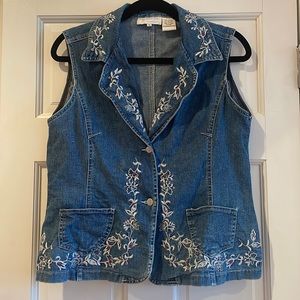 Vintage NorthStyle Embroidered Denim Vest